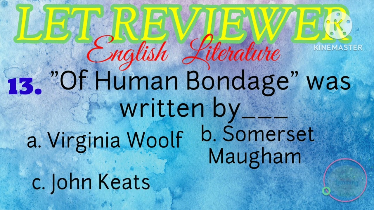 ВИКТОРИНА ПО АНГЛИЙСКОЙ ЛИТЕРАТУРЕ #englishlearning #LETREVIEWER #englishliterature #quiz