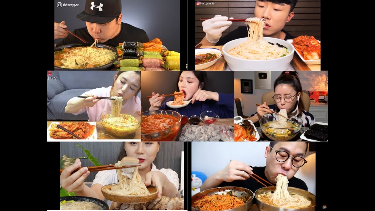 素麺 にゅうめん ASMR Korean 韓国 まとめ 【咀嚼音│すする音│モッパン】
