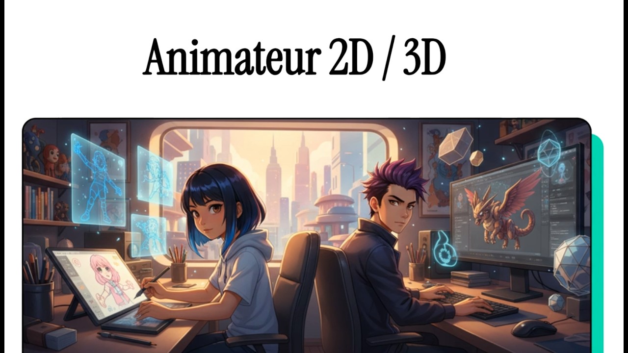Animateur Animatrice 2D : 3D