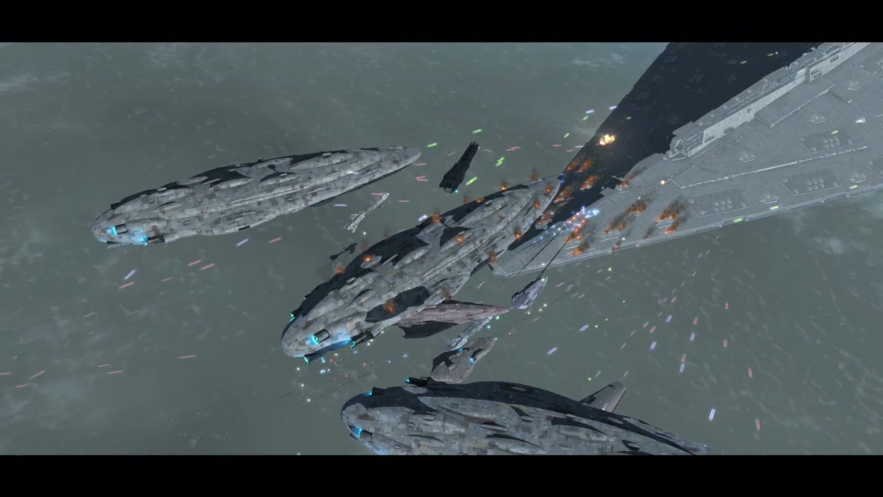 Massive Rebel Fleet vs Assertor class star dreadnought.