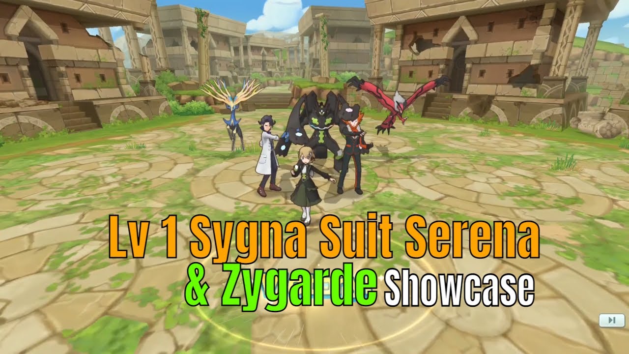 Lv 1 Sygna Suit Serena EX and Zygarde Showcase | SHE IS CRAZILY OP!! | Pokemon Masters EX