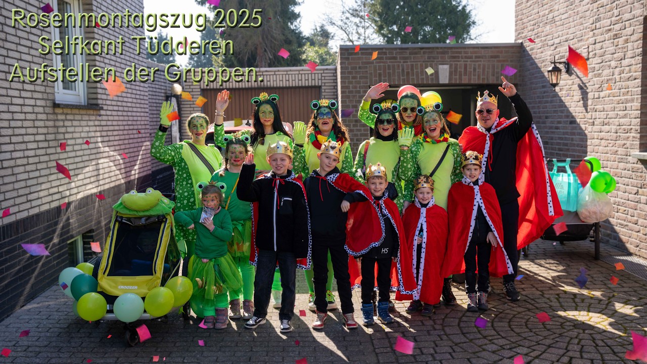 Rosenmontagszug 2025 Selfkant-Tüddern, Aufstellen der Gruppen   Carnavalsoptocht Tudderen, Karneval👍