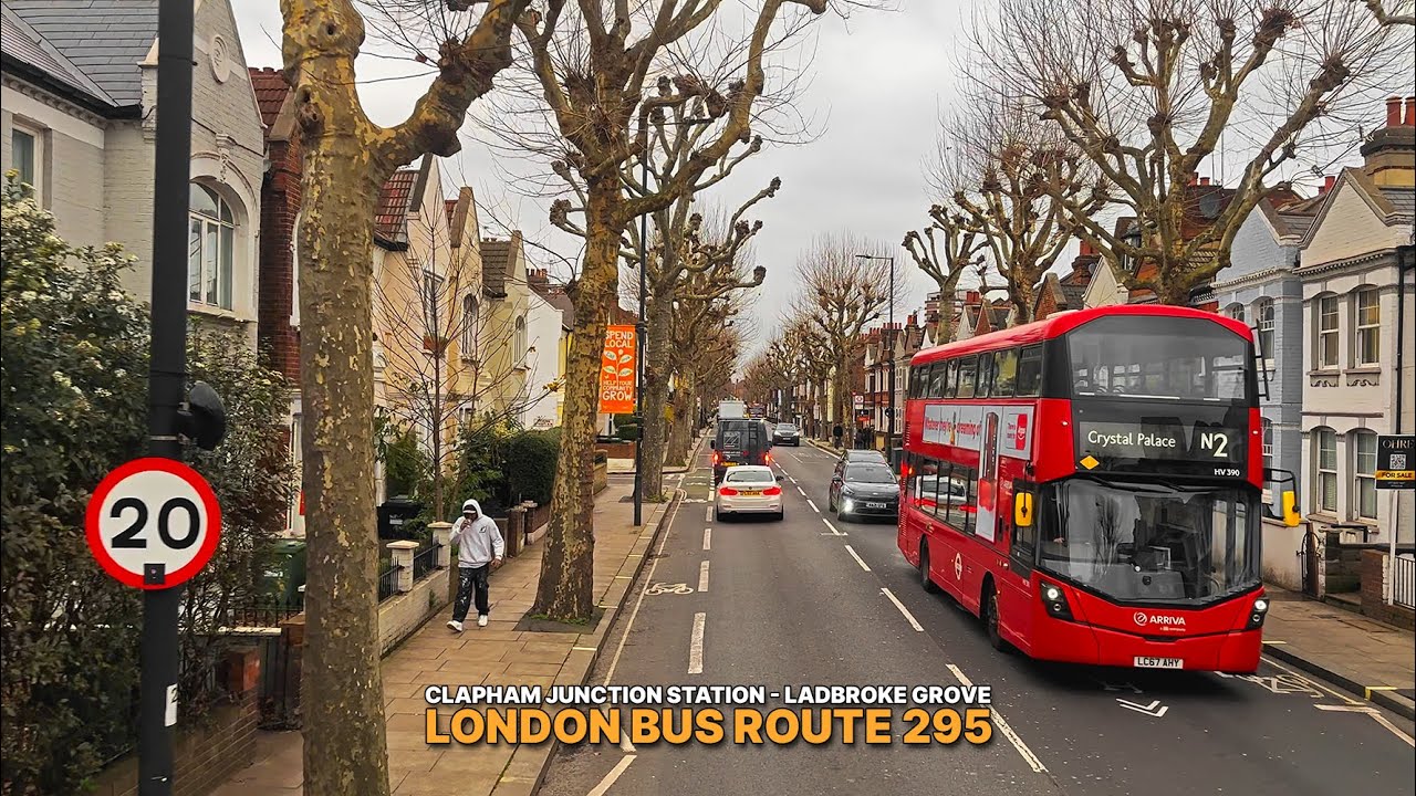 Southwest to West London by Bus | Upper Deck Bus Ride on Route 295 from Clapham to Ladbroke Grove