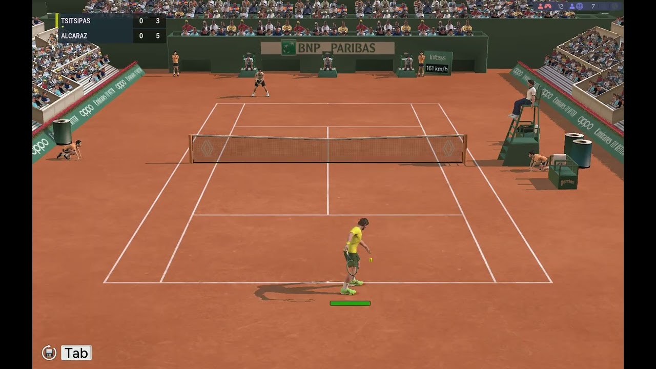 Full Ace Tennis Simulator: Tsitsipas VS Alcaraz (RG24)