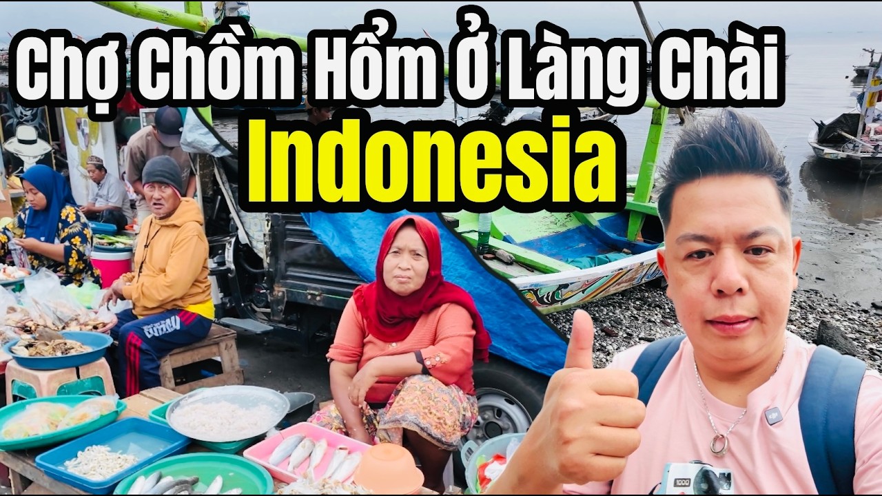 Chợ Chồm Hổm Ở Làng Chài Vùng Nông Thôn Indonesia