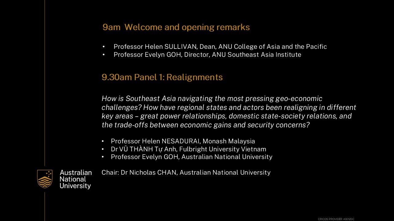 Welcome and opening remarks & Panel 1 - 2025 Southeast Asia Regional Geo-Economic Update