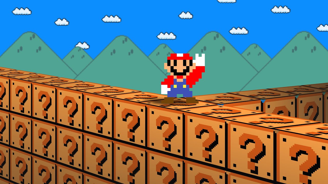 Cat Mario: Super Mario Bros. but Mario have 1.000.000 Giant Item Blocks