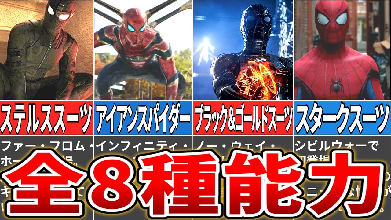 【能力解説】MCUスパイダーマンの歴代スーツについて【マーベル】【ゆっくり解説】