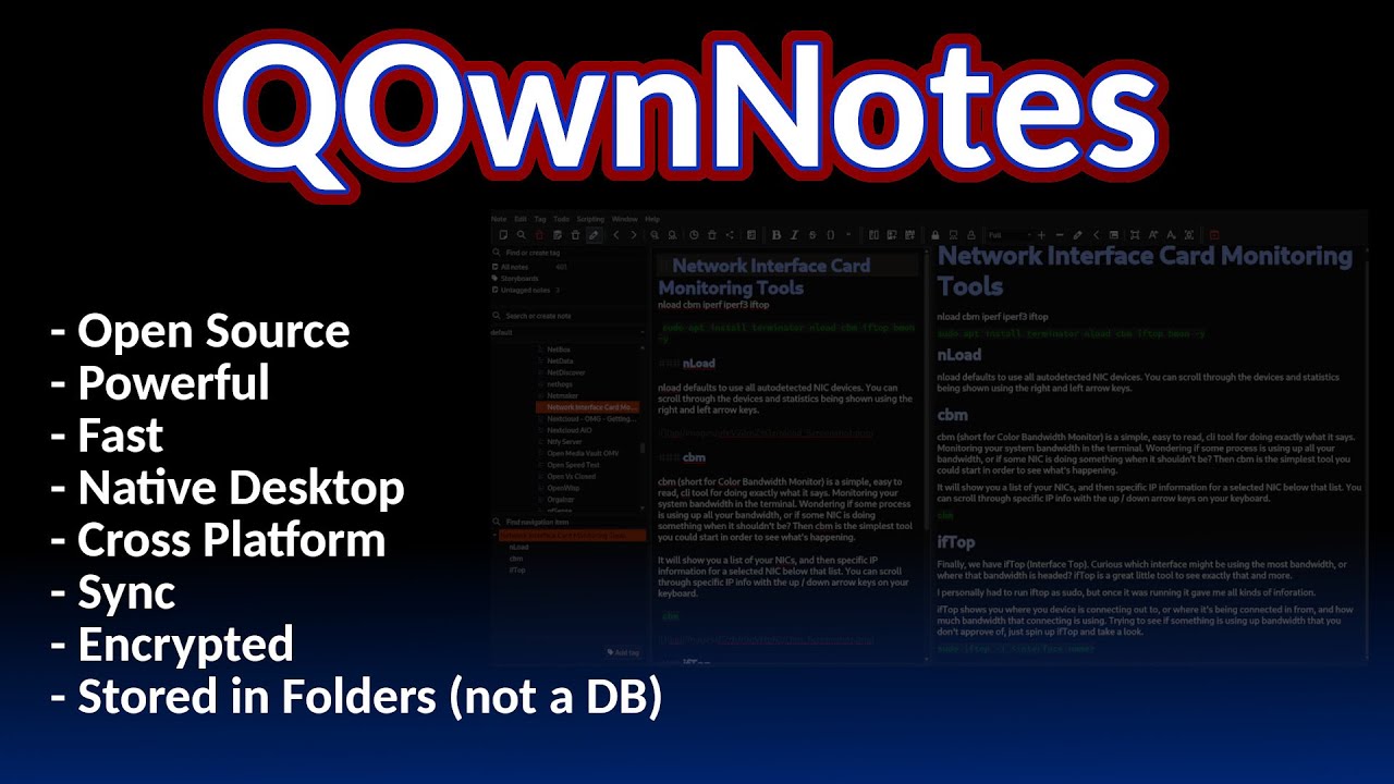 QOwnNotes - Open Source, Self Hosted, Powerful, Efficient, Note-taking stored as plain text files!