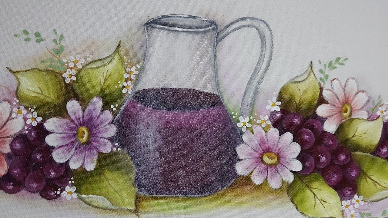 Transparência pintura em tecido suco de uva.