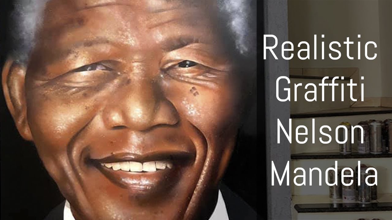 Graffiti Realistic  - Portrait  Madiba - Nelson Mandela
