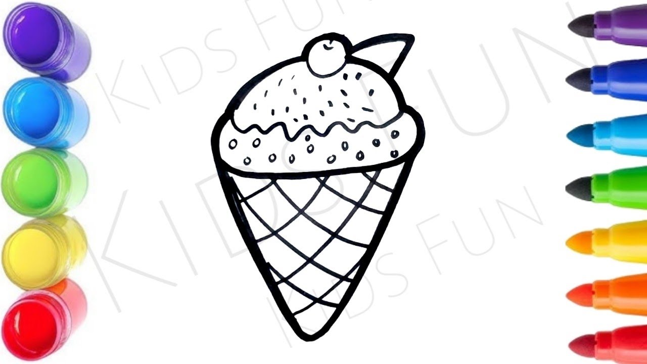 Cute  Ice cream 🍨 🍦 Drawing, painting & Coloring For Kids Toddlers_ Pintustudypark,21