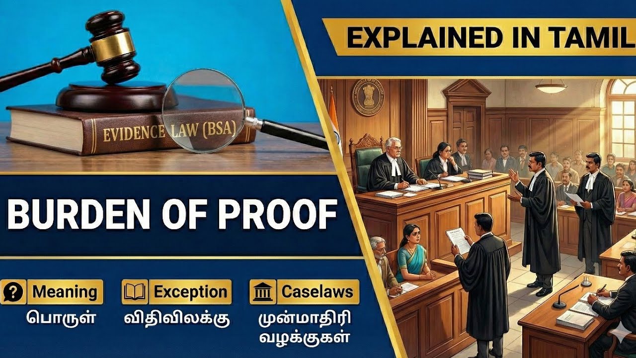 Burden of Proof Explained in Tamil | Evidence Law (BSA) 2023 | Sections 104&ndash;109 Simple Explanation