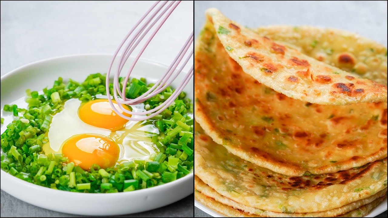 I MIXED SPRING ONION WITH EGGS & MAKE THIS DELICIOUS RECIPE | GREEN ONION PARATHA RECIPE | PARATHA