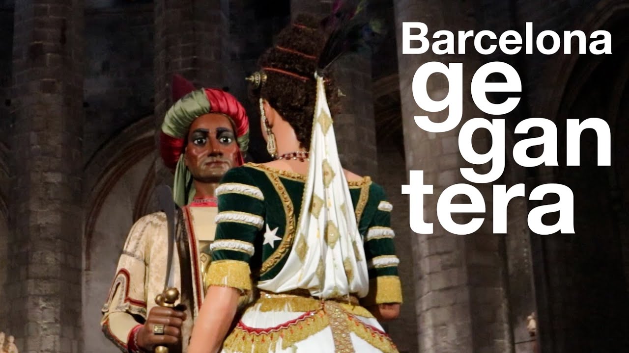 Ball a quatre dels gegants del Pi i de Santa Maria del Mar. Barcelona gegantera