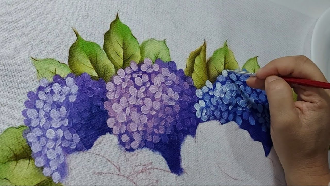 Como Pintar Hortênsias ( Parte 1) Luciana Dalponte