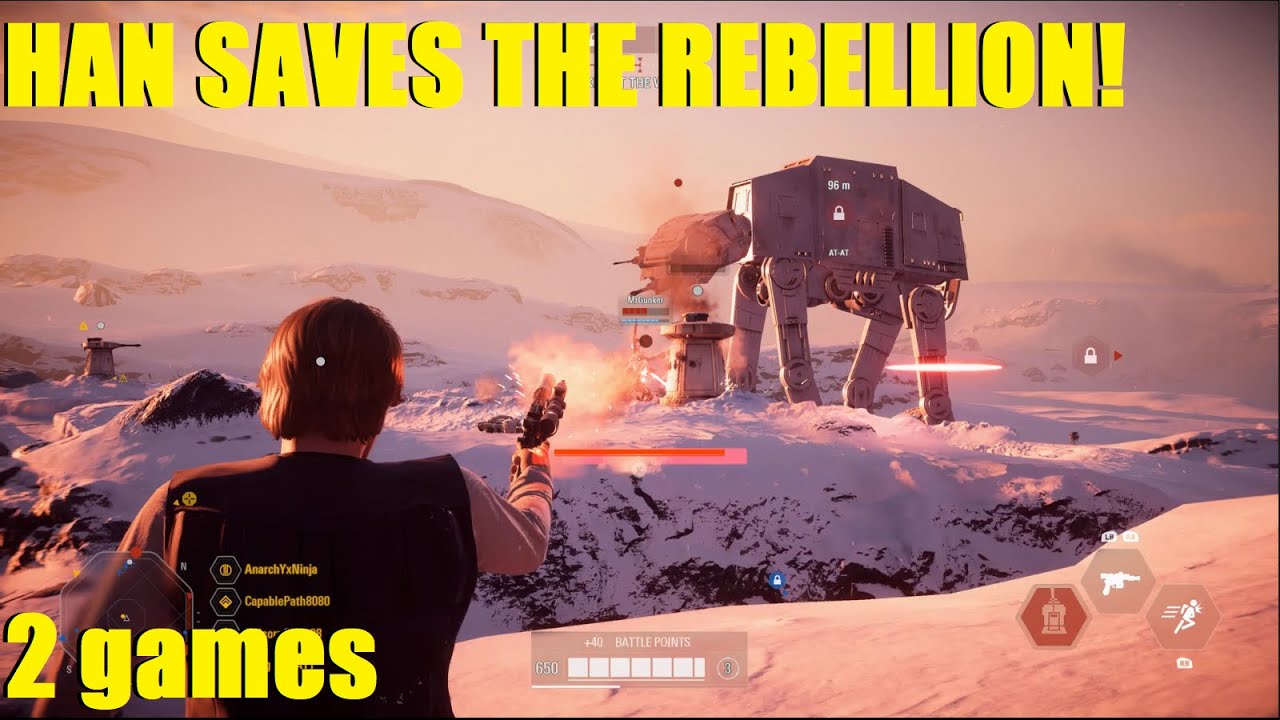 Star Wars Battlefront 2 - Han Solo saves the Rebellion! Then Darth Maul destroys it!  (2 games)