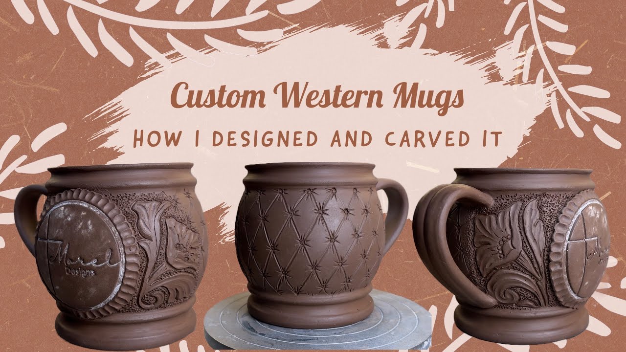 Custom pottery - tooled leather texture - how to carve and design