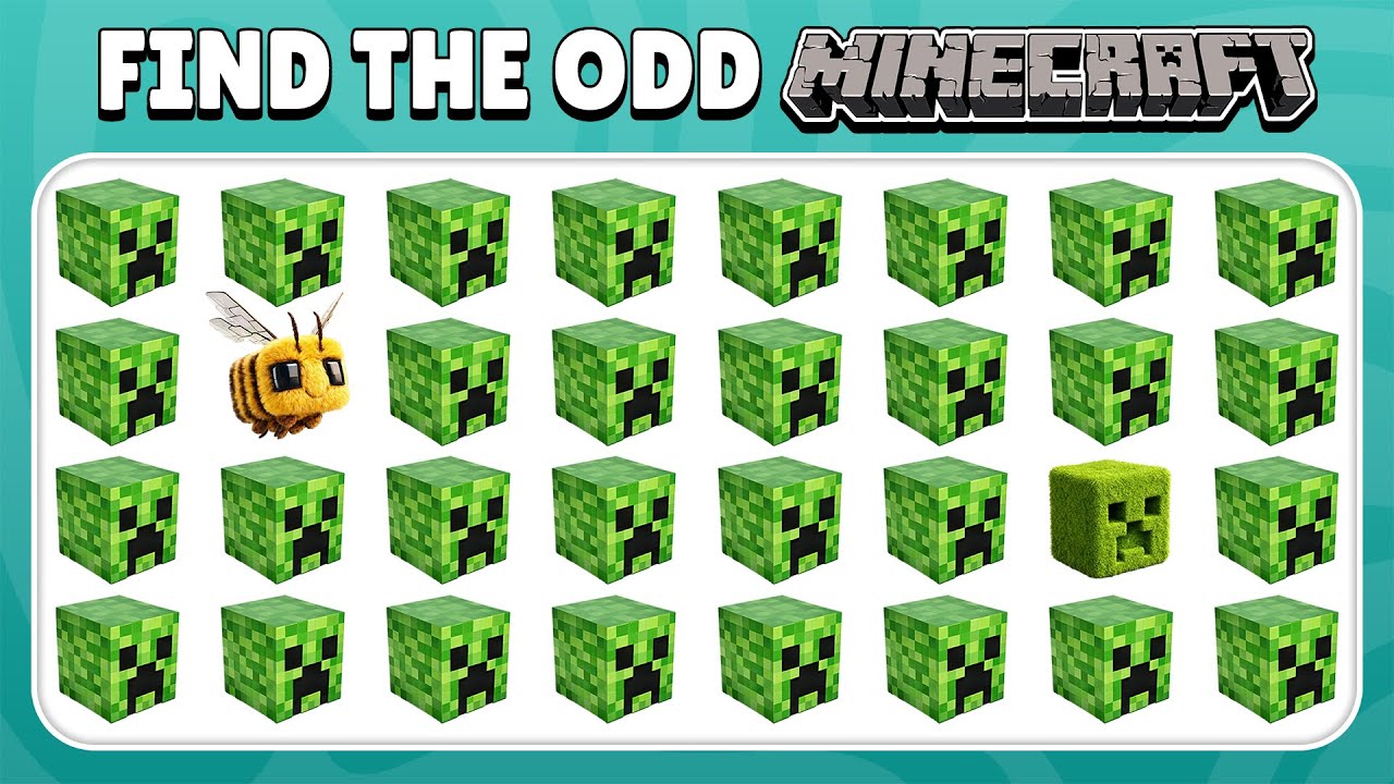 Find the ODD One Out – Minecraft Edition ⛏️🟩🧱 | 40 Levels | Quiz Bunny