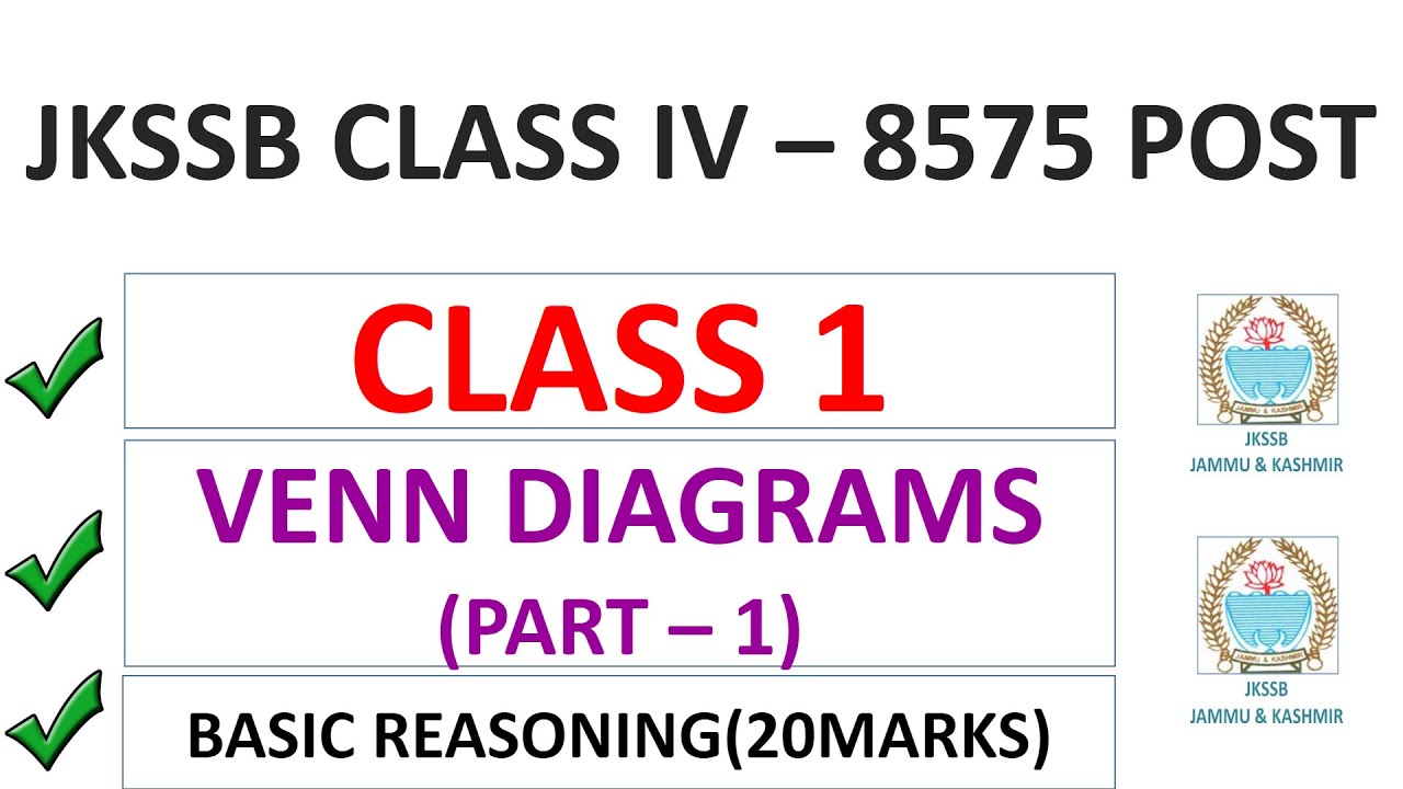 VENN DIAGRAM | PART -1 | JKSSB  CLASS IV RECRUITMENT 8575 POST