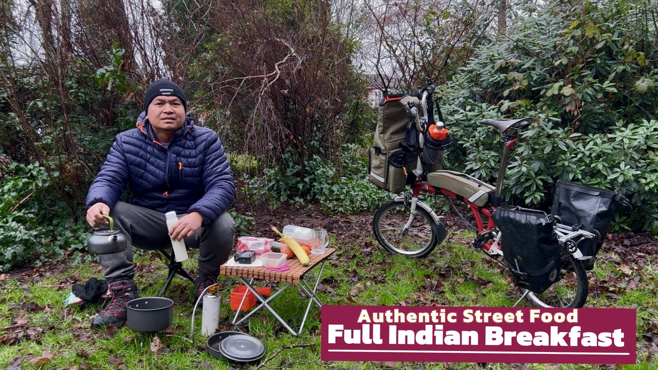 Brompton Ride on a Miserable Day Turned to Delicious, Full Indian Breakfast 