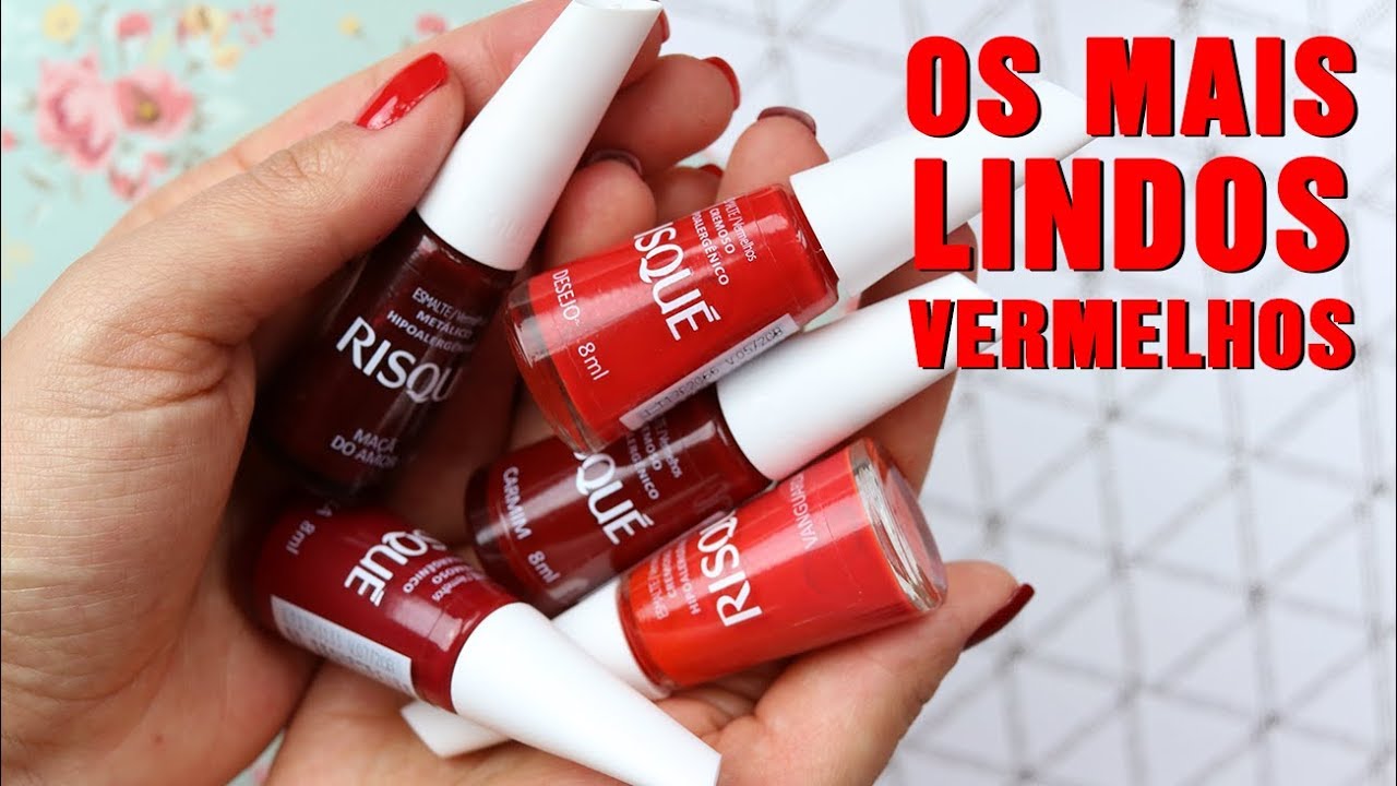ESMALTES VERMELHOS clássicos Risqué - Vício de Menina