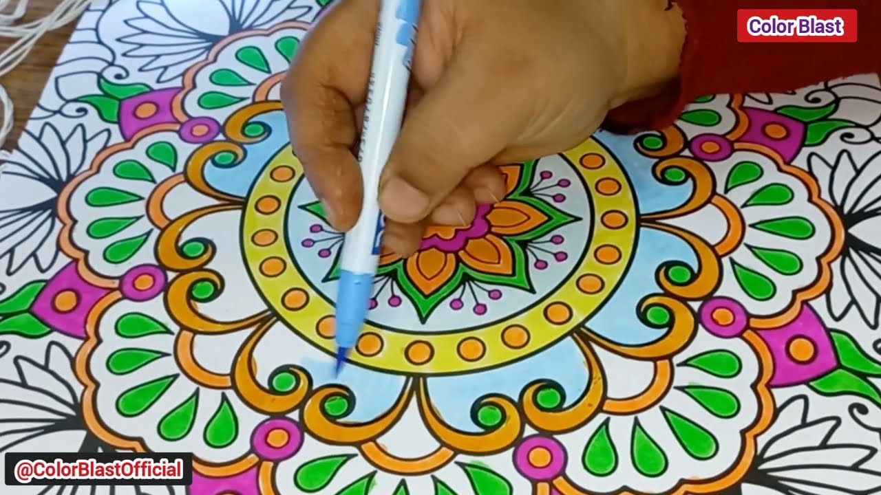 Mandala ASMR Coloring | Most Relaxing and Satisfying Mandala Coloring Video @ColorBlastOfficial