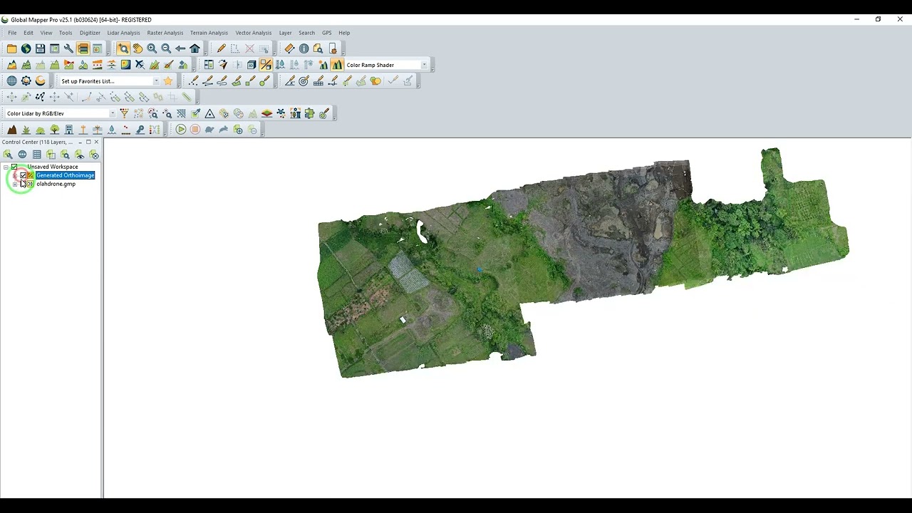 Pengolahan Foto udara drone di Global Mapper