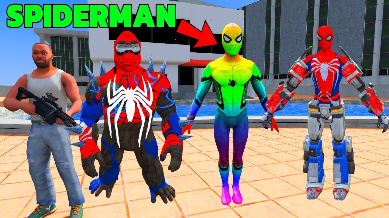 Stealing Every SPIDERMAN SUIT in INDIAN BIKES DRIVING 3D