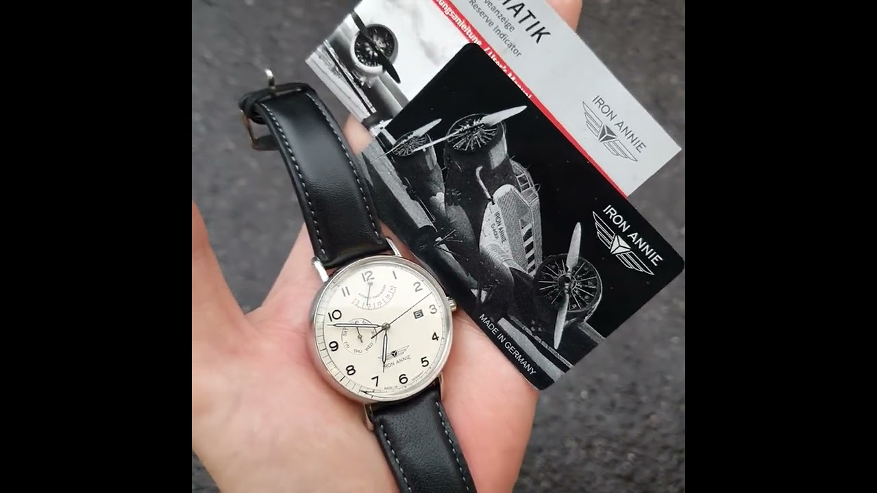 classic pilot watch Germany iron annie amazonas impression automatic with power reserve meter