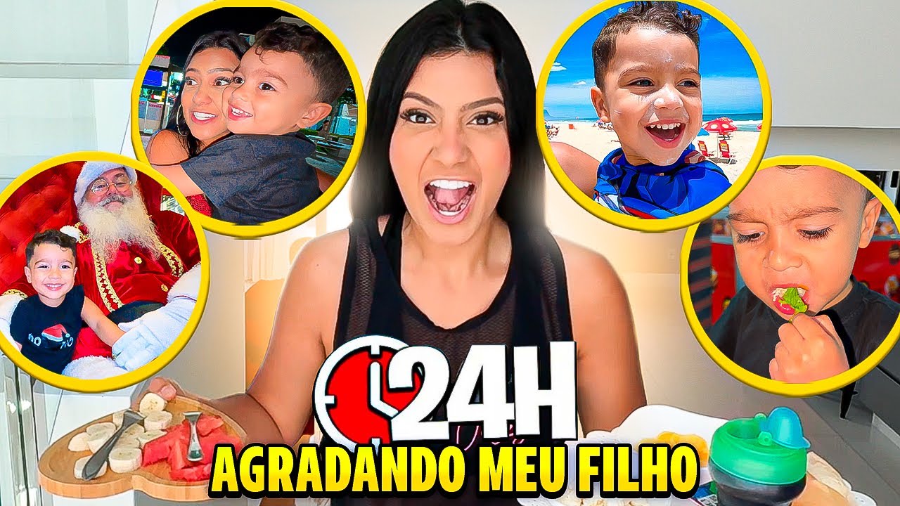 24HORAS AGRADANDO MEU FILHO! *FOMOS NA PRAIA E NO PAPAI NOEL* 😱🤩