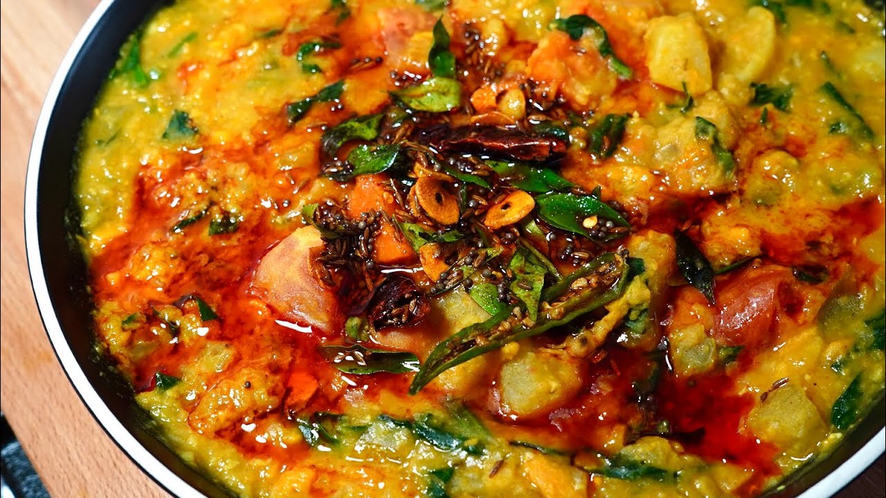 SUPER QUICK THREE LENTIL MASALA VEGETABLE DAL (EASY VEGAN DAL RECIPE)