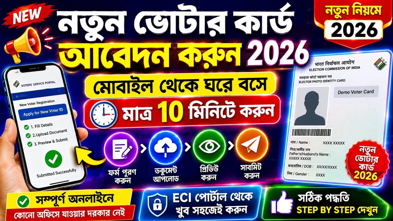 🔥New Voter Card Apply 2026 West Bengal | Voter ID Card Online Apply | Wb New Voter Card Apply