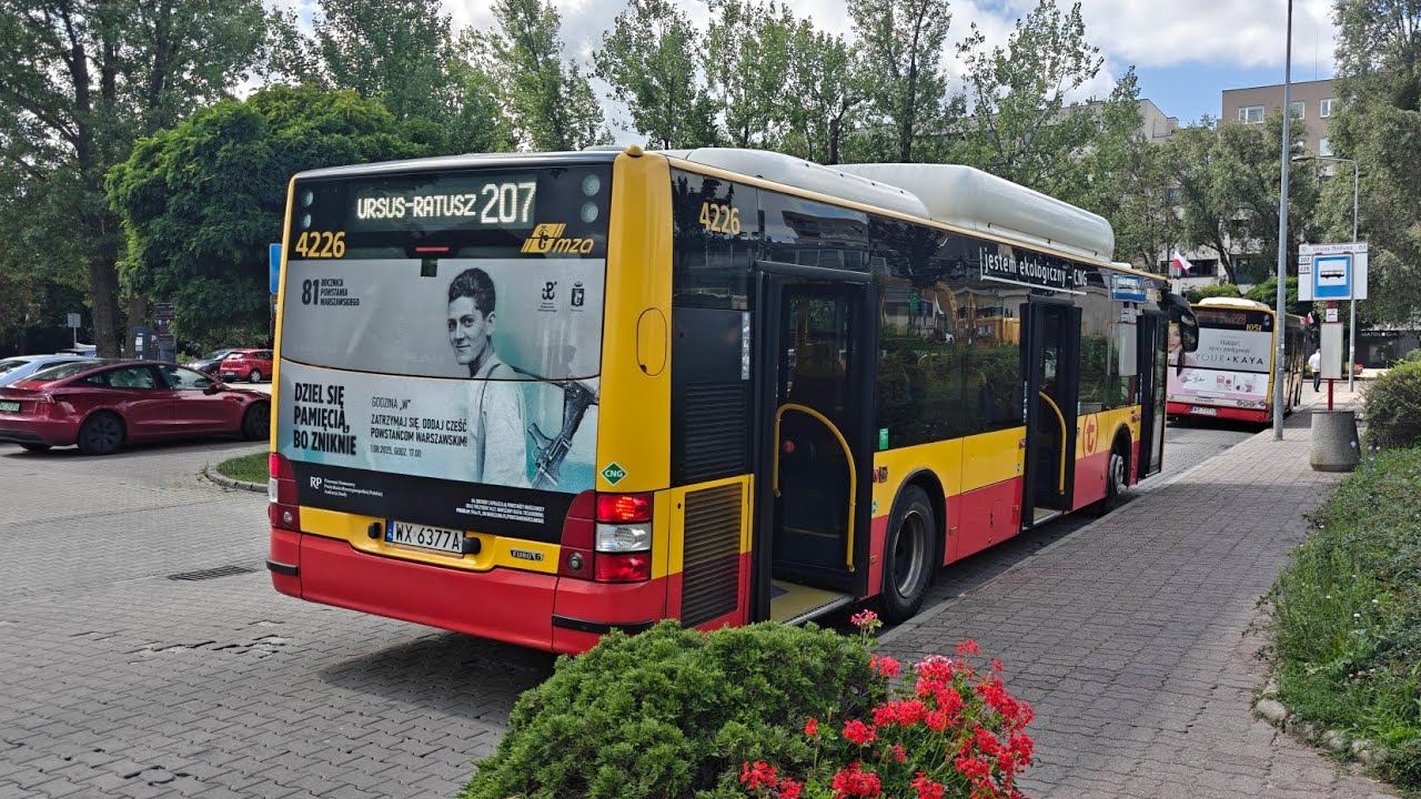 Linia 207 - MAN Lion's City CNG #4226 ( MZA Warszawa ) 8K ULTRA HD