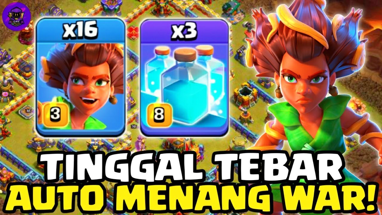 PAKAI TEORI WINDAH BASUDARA VS TH16 MAX‼️ SPAM ROOT RIDER AUTO MENANG WAR | CLASH OF CLANS