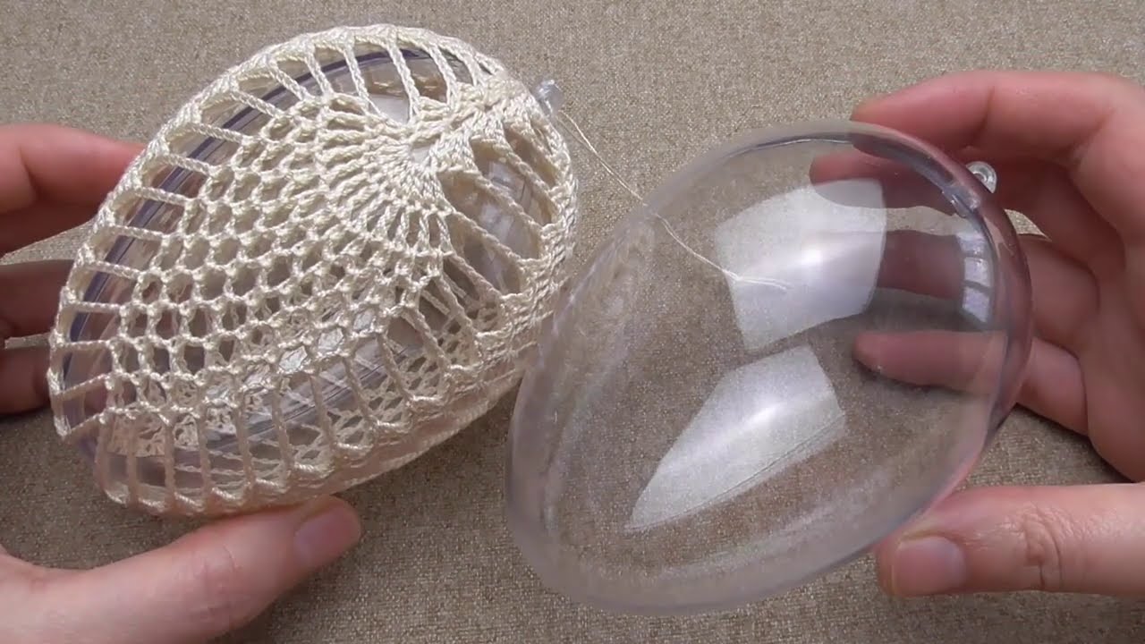 Pisanka na wypełnieniu plastikowym/akrylowym 12cm - Wzór 3 (ANANAS) - Szydełko