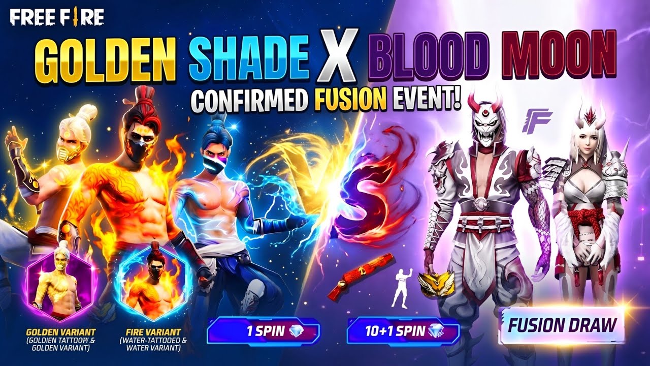Golden shade Return confirm date. Blood moon bundle back. 🥳🤯. Ff new event. Free fire new event 🥵
