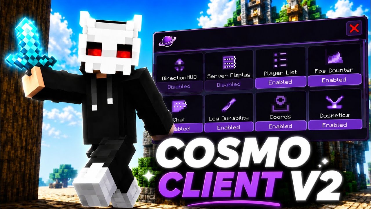 🔥 Лучший FPS-буст клиент для Minecraft PE! Cosmo Client V2 (Без лагов, для слабых устройств) 🚀