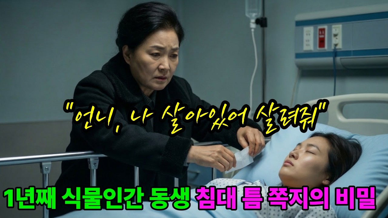 식물인간 동생 병실 침대 틈에서 쪽지가 나왔다. 