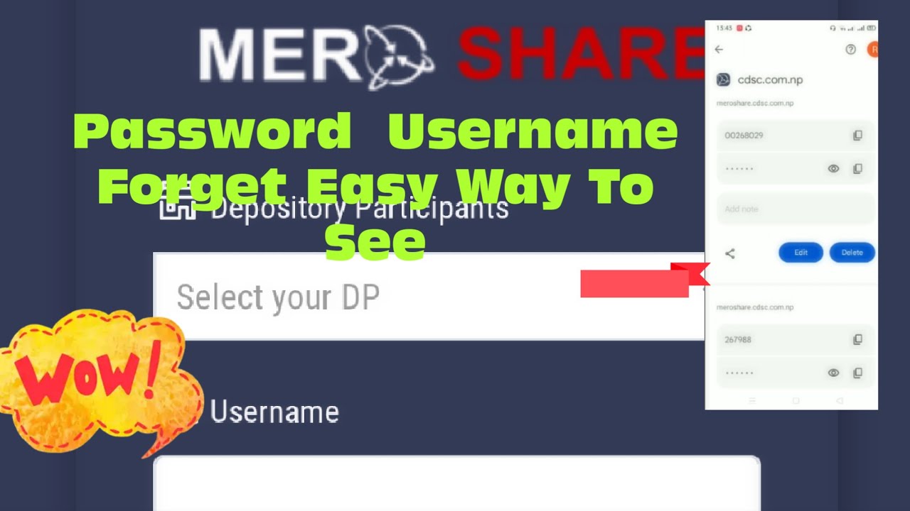 Mero Share PASSWORD FORGET How To See | Easy Way To See Forget Username & Password