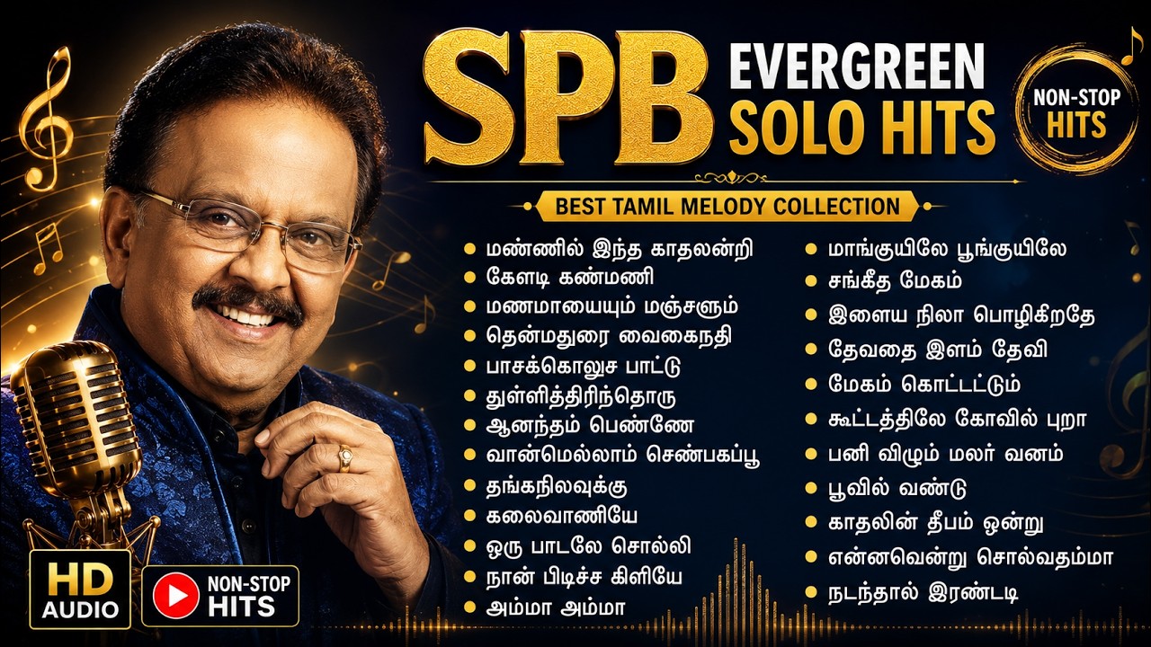 SPB Evergreen Solo Hits | Best Tamil Melody Songs Collection | Non-Stop Hits | HD Audio | SPB Hits |