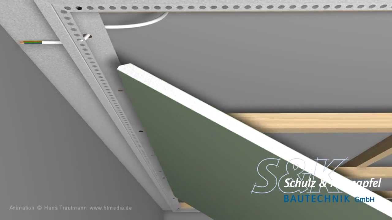LED-Trockenbauprofil mit Sichtschenkel für direkten Anschluß an Bauteile