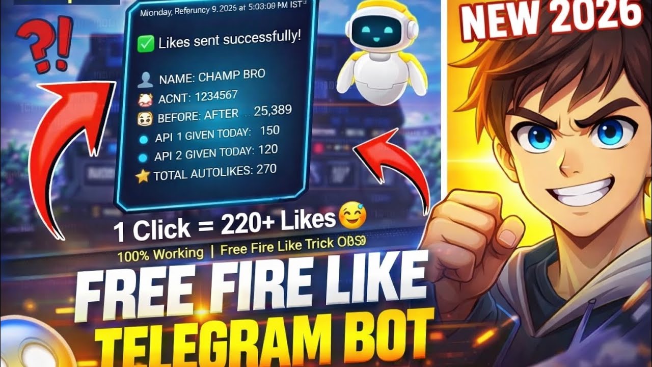 Free Fire Like Telegram Bot 2026 😍 | 100% Working | Free Fire Like Trick Ob52 🤯