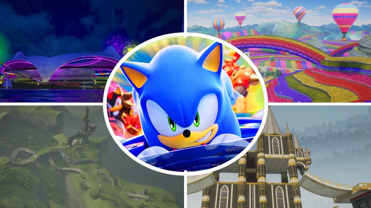 Sonic Racing CrossWorlds - All Tracks - Super Sonic Speed [4K]