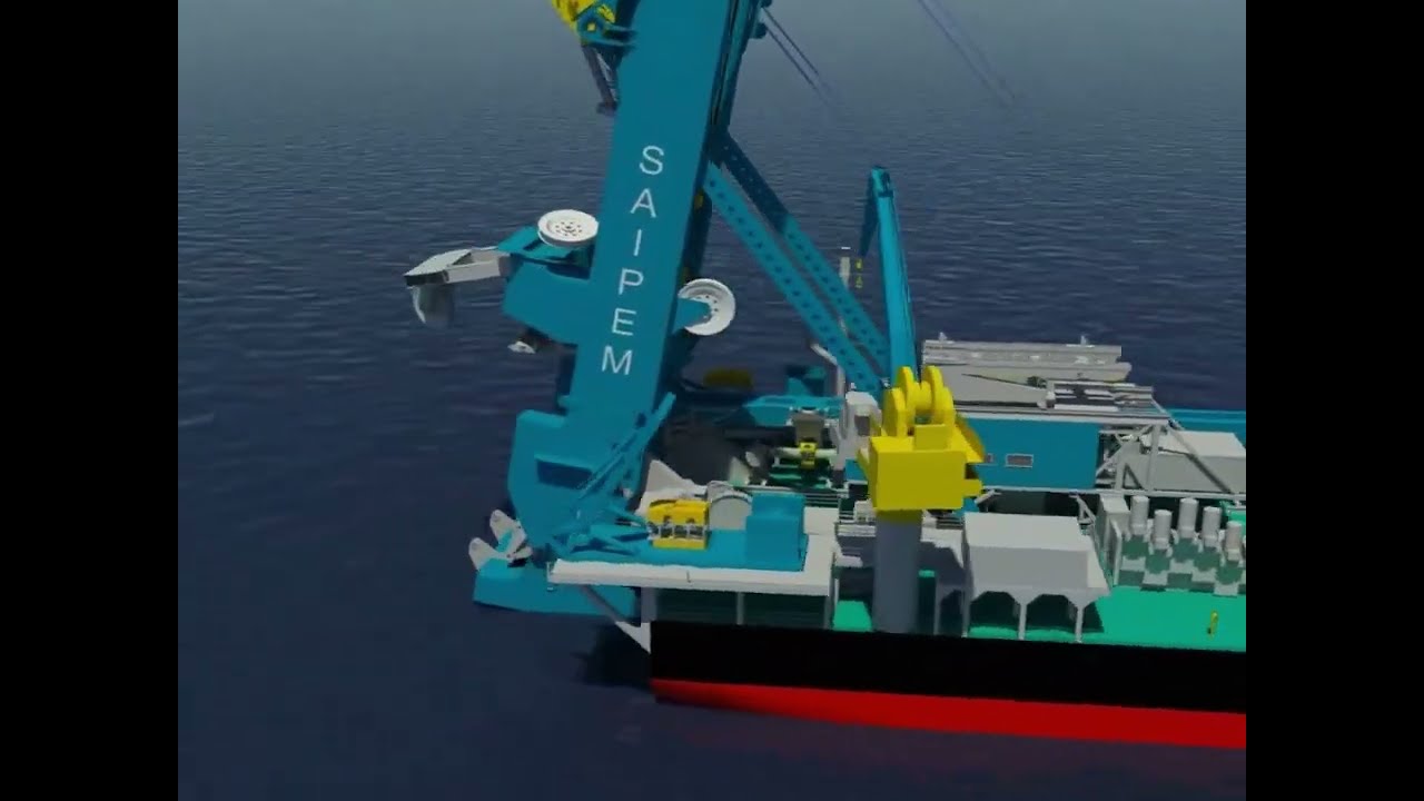 Deep sea Pipeline barge  / J-Lay Pipeline barge Animation #pipelines #offshore