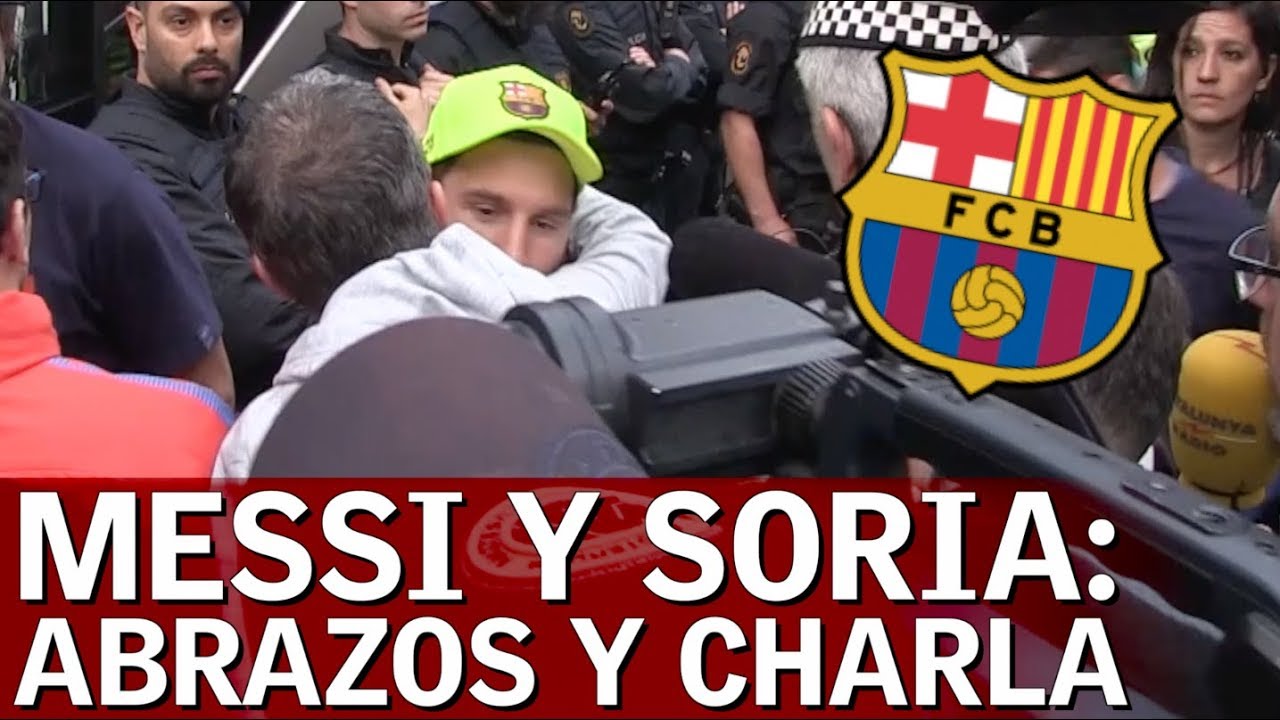 Messi, de charla y abrazos con Cristóbal Soria en la celebración del Barcelona | Diario AS