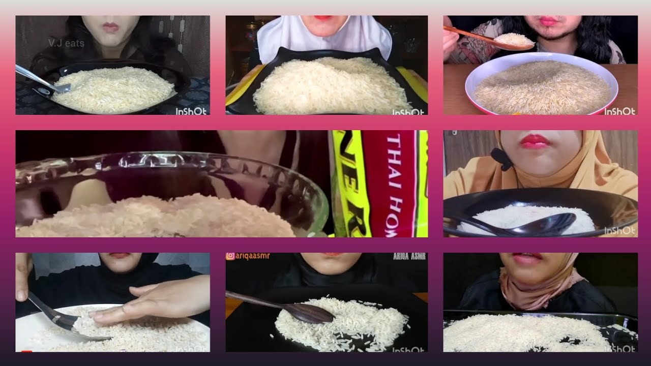 ASMR RAW RICE EATING || COMPILATION MAKAN BEARS MENTAL MIXED VIDEO EATING 