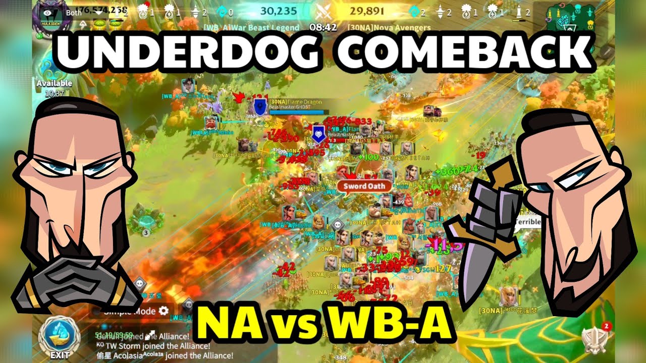 NA stuns WB-A in last 15 minutes ROW LEAGUE round 16 - call of dragons