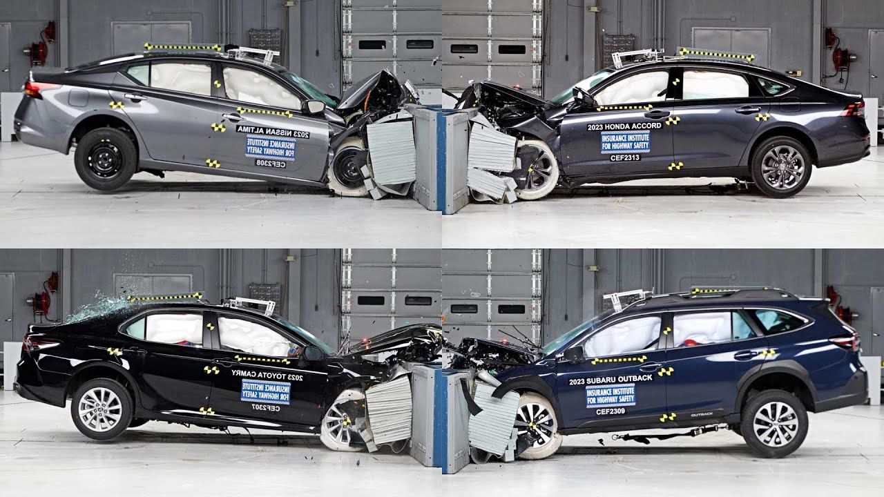 7 Midsize Cars CRASH TESTS (2023) | Accord, Camry, Altima, K5, Sonata, Jetta & Outback