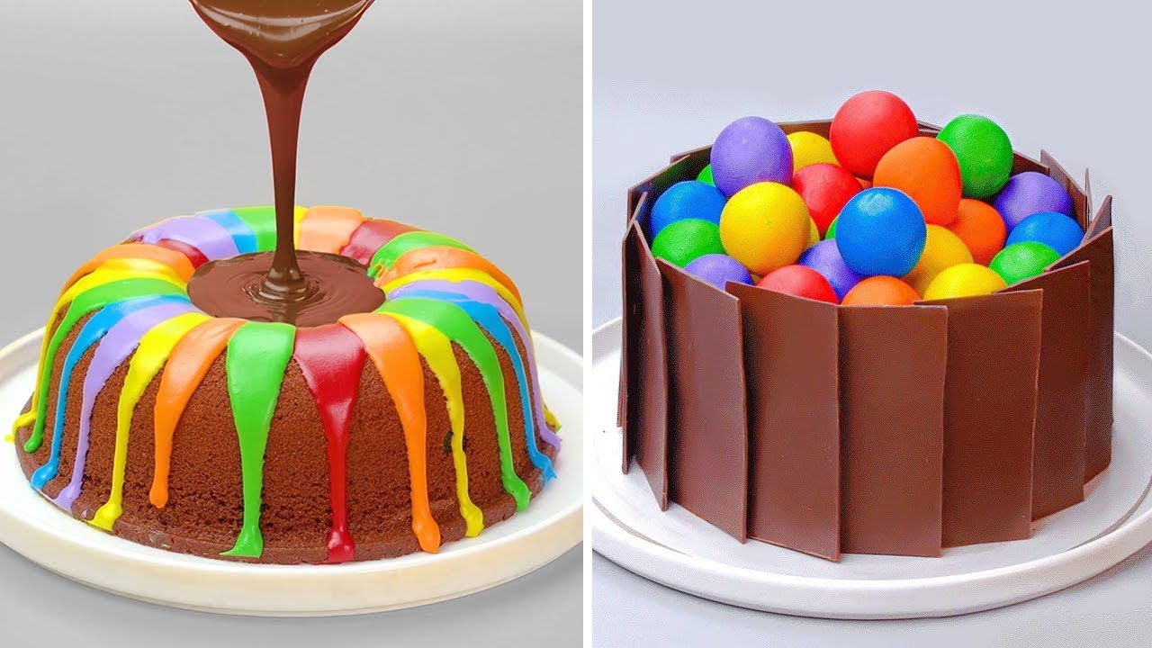 Delicious Rainbow Chocolate Cake Decorating Tutorial | So Yummy Cake Decorating Compilation